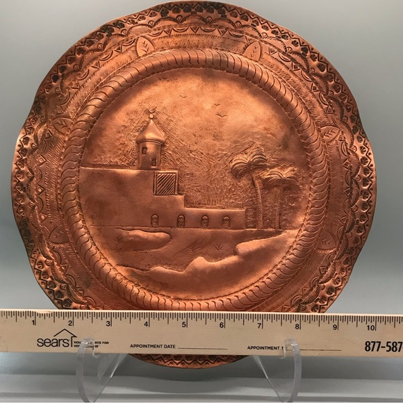 Unknown vintage Islamic madrassa or mosque on solid copper plate. - Picture 3 of 6